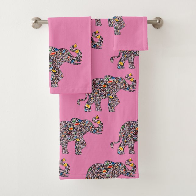 Elefante en un patrón psicodélico de chita (In situ)