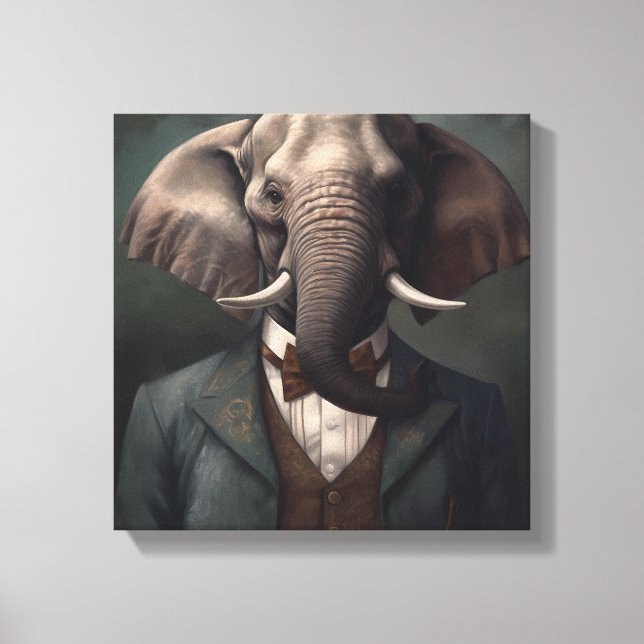 Elefante en un traje | Arte Animal | Animal en un  (Anverso)