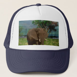 Elefante enloqueciendo en el Bush, Gorra de camion