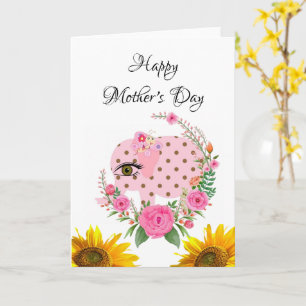 Elefante Feliz Día de la Madre Tarjeta de felicita
