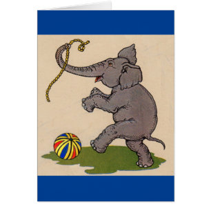 elefante feliz jugando con cuerda y bola