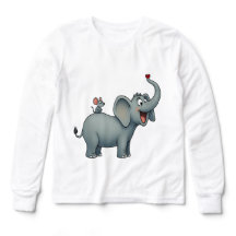 Elefante feliz y ratón pequeño - Camiseta para niñ