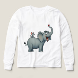 Elefante feliz y ratón pequeño - Camiseta para niñ