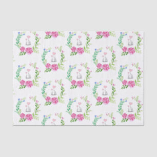 Elefante floral de papel de tejidos