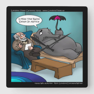 Elefante Funny En El Reloj De Pared Terapéutica