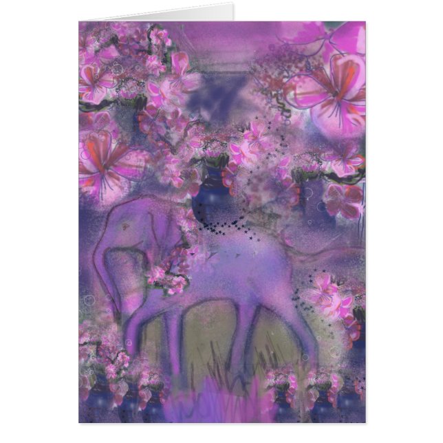 Elefante garlanded con las flores rosadas (Frente)