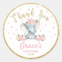 Elefante Gracias Pegatinas Etiquetas El Bautismo F