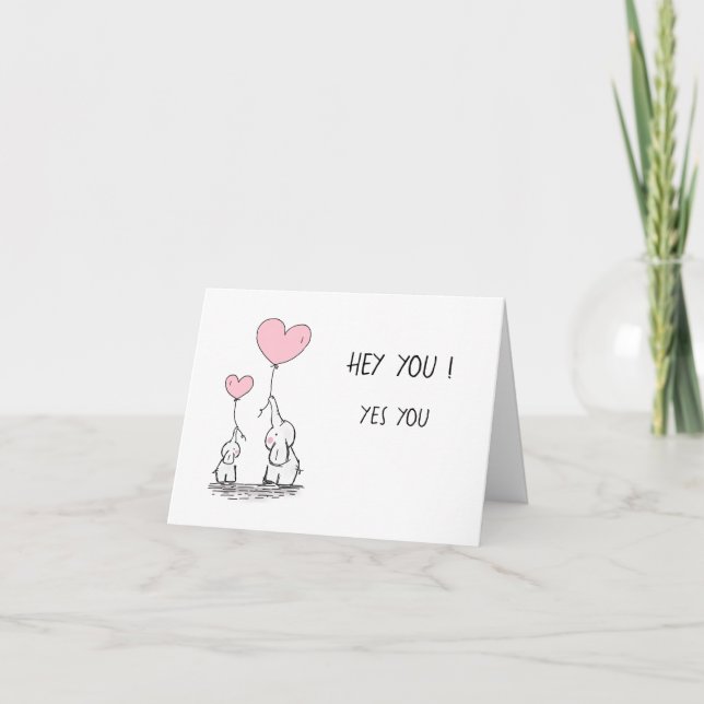 elefante gracioso aún tronco con tu tarjeta (Anverso)