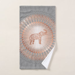 Elefante gris dorado Rosa Mandala