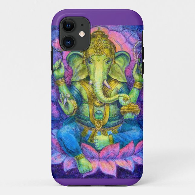 Elefante hindú afortunado Funda Lotus Ganesha iPho (Reverso)