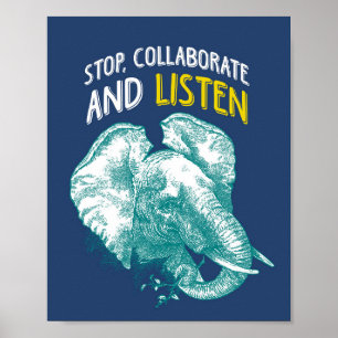 Elefante Hip Hop   Impresión de Arte de Póster 8x1