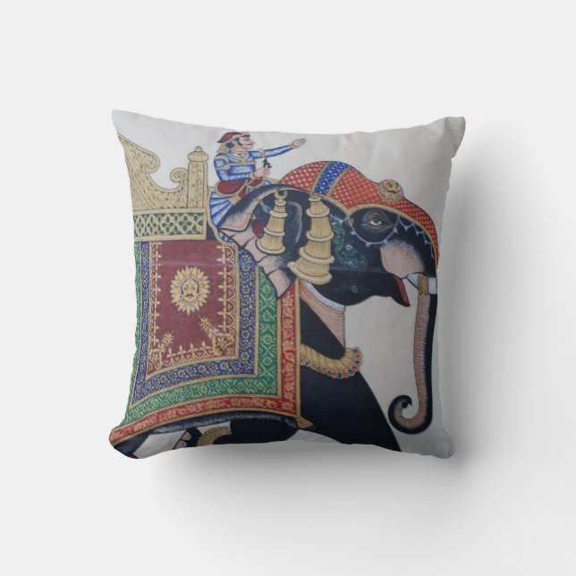 Elefante indio del vintage - almohada (Anverso)