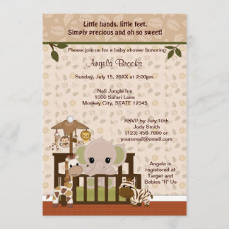 ELEFANTE invitación Baby Shower Nali Jungle NJE