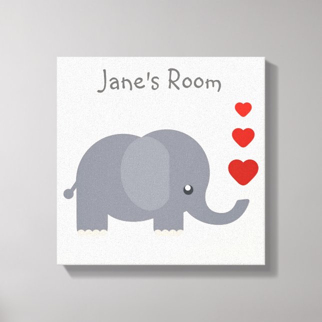 elefante lindo con corazones arte de niño personal (Anverso)