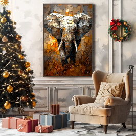 Elefante Majestuoso en Arte de Impasto Dinámico