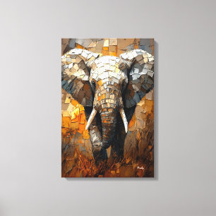 Elefante Majestuoso en Arte de Impasto Dinámico