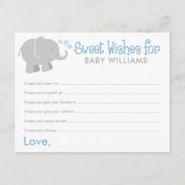 Elefante moderno azul y gris Baby Shower
