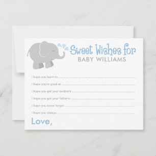 Elefante moderno azul y gris Baby Shower