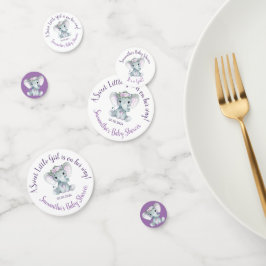 Elefante morado Personalizado confetti Decoración