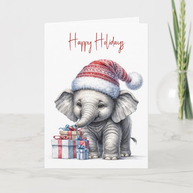Elefante navidad con Sombrero Santa (Anverso)