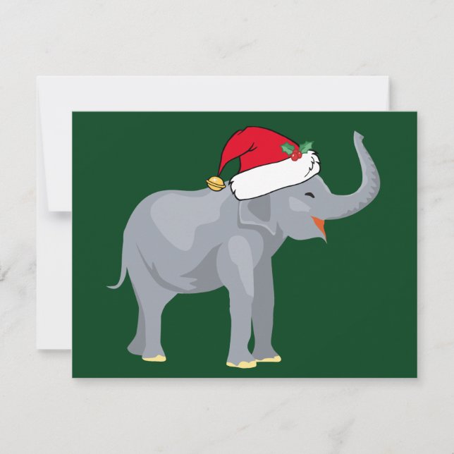 Elefante navidad en verde Gorra burdo de Santa Cla (Anverso)