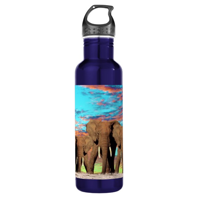Elefante Opal Sunrise, Botella de Agua (Anverso)