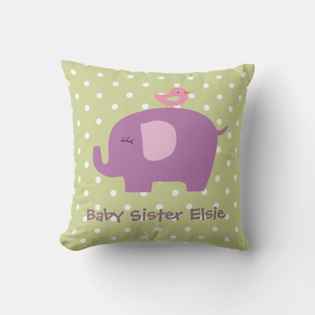 Elefante para bebés y almohada personalizada para  (Anverso)