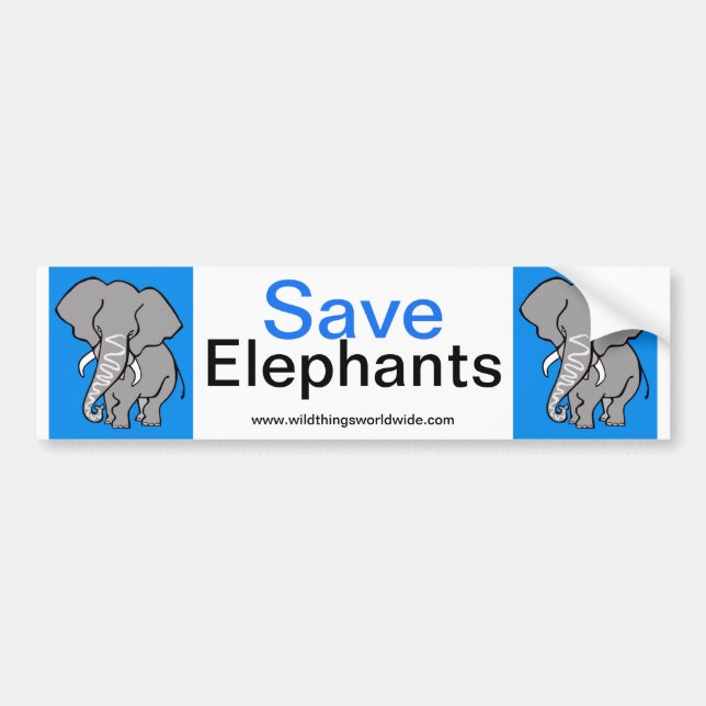 Elefante - pegatina del parachoques (Frente)