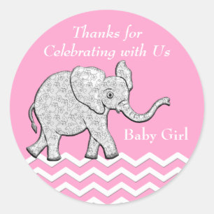 Elefante Personalizado Gracias Pegatinas de Baby S