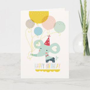 Elefante Personalizado lindo con tarjeta de cumple