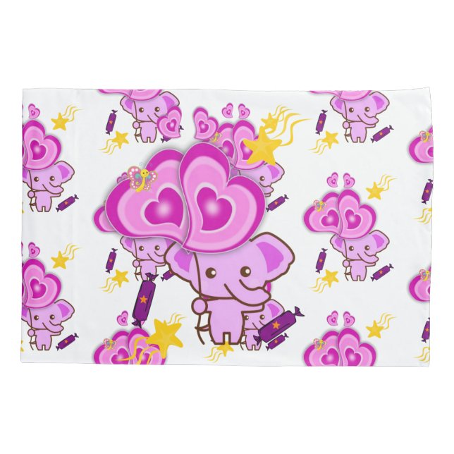 Elefante púrpura Funda de almohada (Reverso)