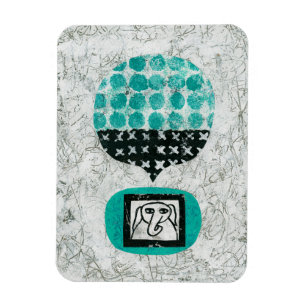 Elefante recordando el imán del refrigerador