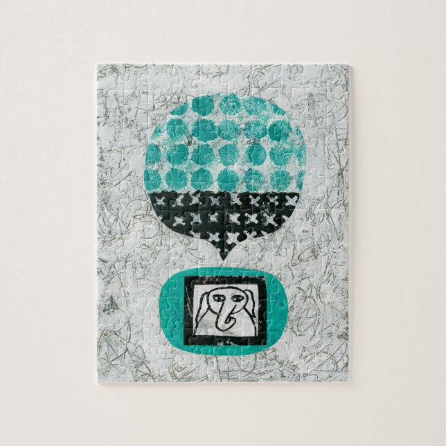 Elefante recordando el rompecabezas de Jigsaw (Vertical)