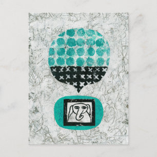 Elefante recordando la postal