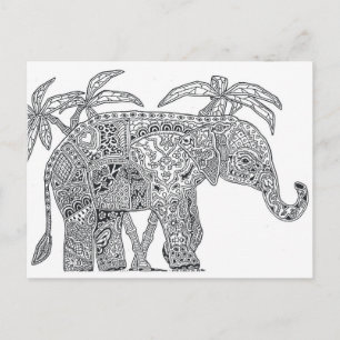 elefante regalo de postal para adultos de dos cara