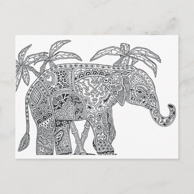 elefante regalo de postal para adultos de dos cara (Anverso)