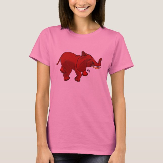 Elefante rojo en la camisa de las señoras (Anverso)