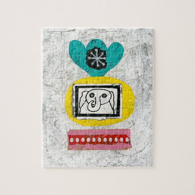 Elefante: rompecabezas con cable (Vertical)