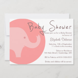 Elefante rosa es una invitación Chica a Baby Showe