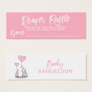 Elefante rosado Baby Shower del boleto de la RIFA