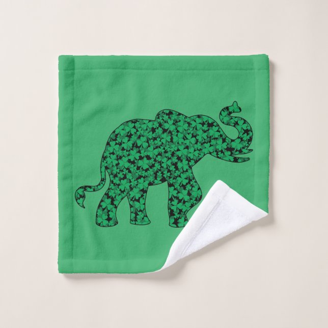 Elefante Shamrock para el Día de San Patente (Toallita)