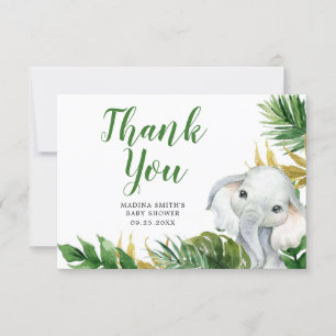 Elefante tropical Tarjeta de agradecimiento de Bab