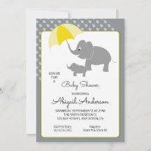 Elefante y Bebé, Invitación a un paraguas en Baby 