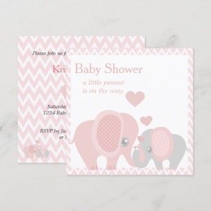 Elefantes Adorables, Invitación A La Ducha De Bebé
