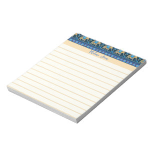 Elefantes azules bloc de notas personalizado
