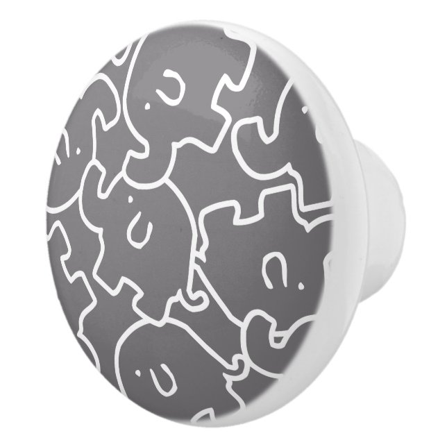 Elefantes Calientes Gris Y Blancos Pomo De Puerta (Derecha)