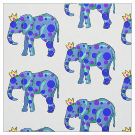 Elefantes con puntos de polka y una brillante tela