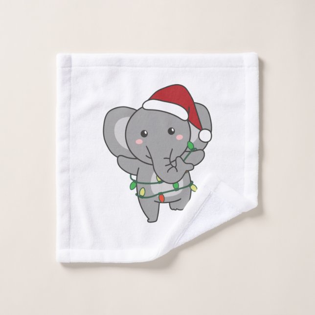 Elefantes de animales de invierno de Navidades ele (Toallita)