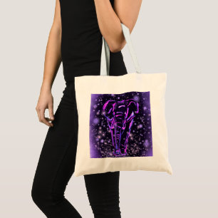 Elefantes De Noche Estelar Toque Bolsa Rosa Morado