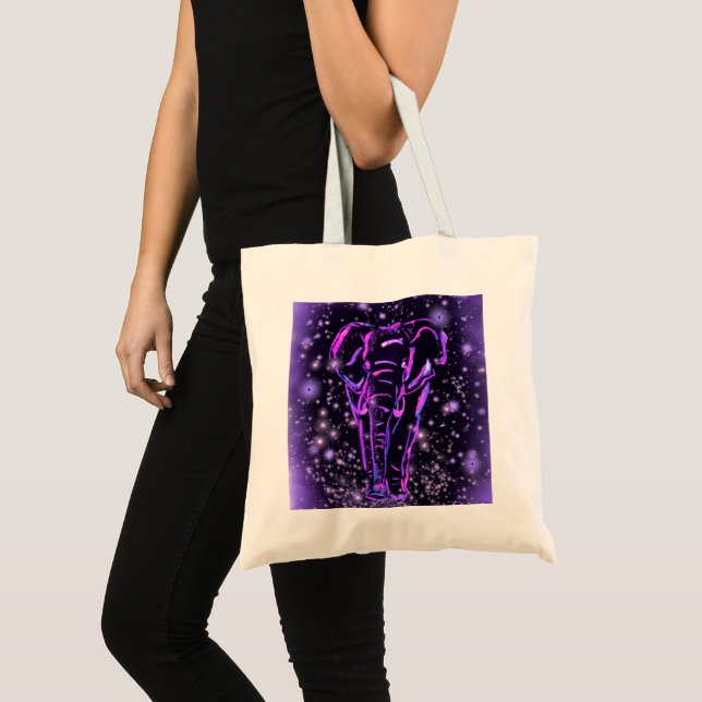 Elefantes De Noche Estelar Toque Bolsa Rosa Morado (Anverso (producto))